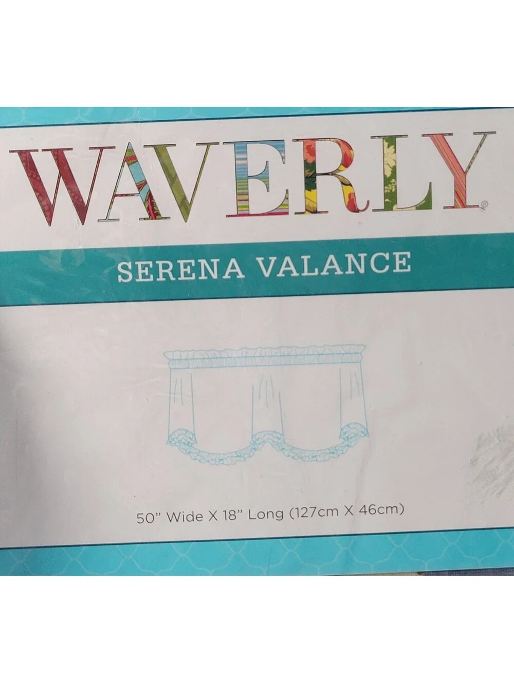 Waverly Augustine Chambray Serena Valance 50” X 18” Blue Floral
